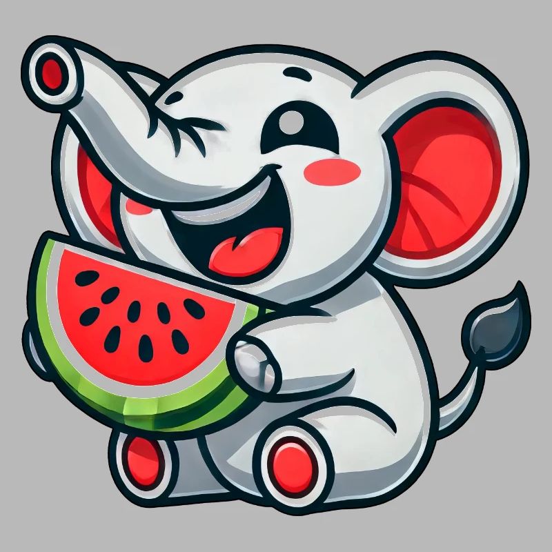mignon éléphant pastèque fruit d’été rire