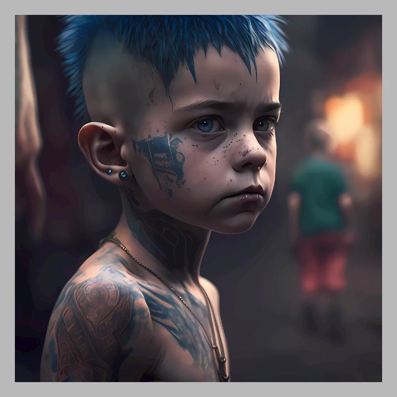Kinder mit Tattoos Artwork