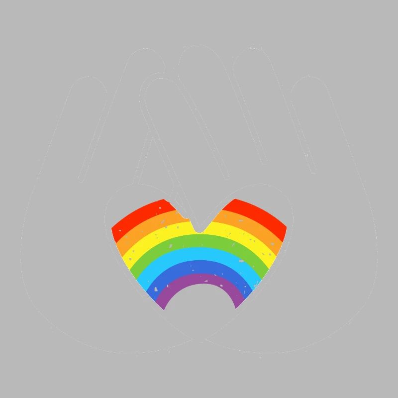 CSD LGBT Hands Shape Rainbow Heart Pride