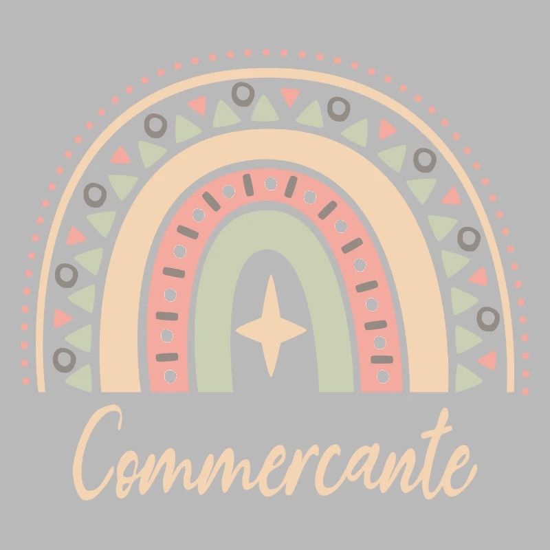 Cadeau Commerçante. Boho Rainbow commerçante.