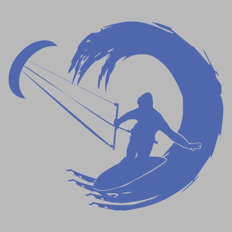 Kitesurfer Silhouette Aventure De Vagues Géantes