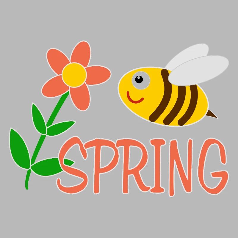 Spring motif with bee