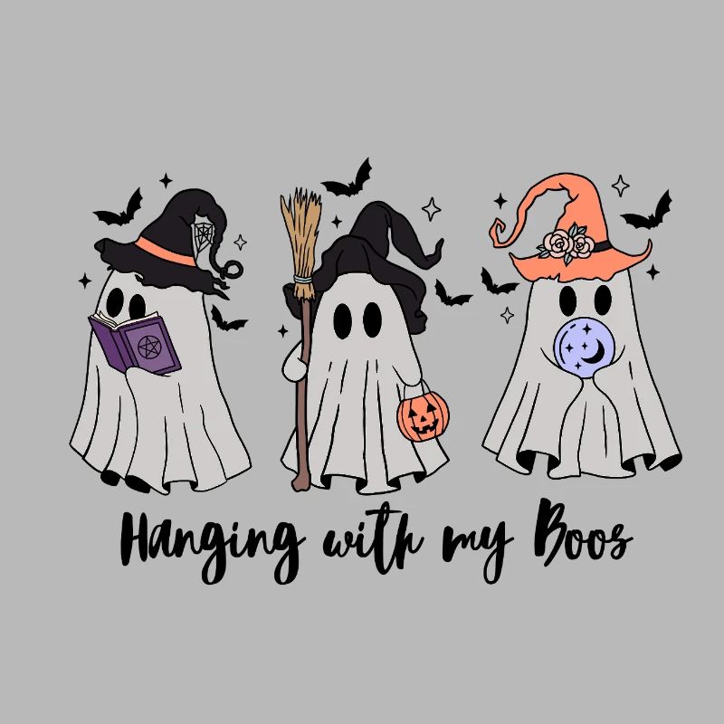 🧙‍♀️ Witchy Ghost Squad – Spooky & Cute 👻