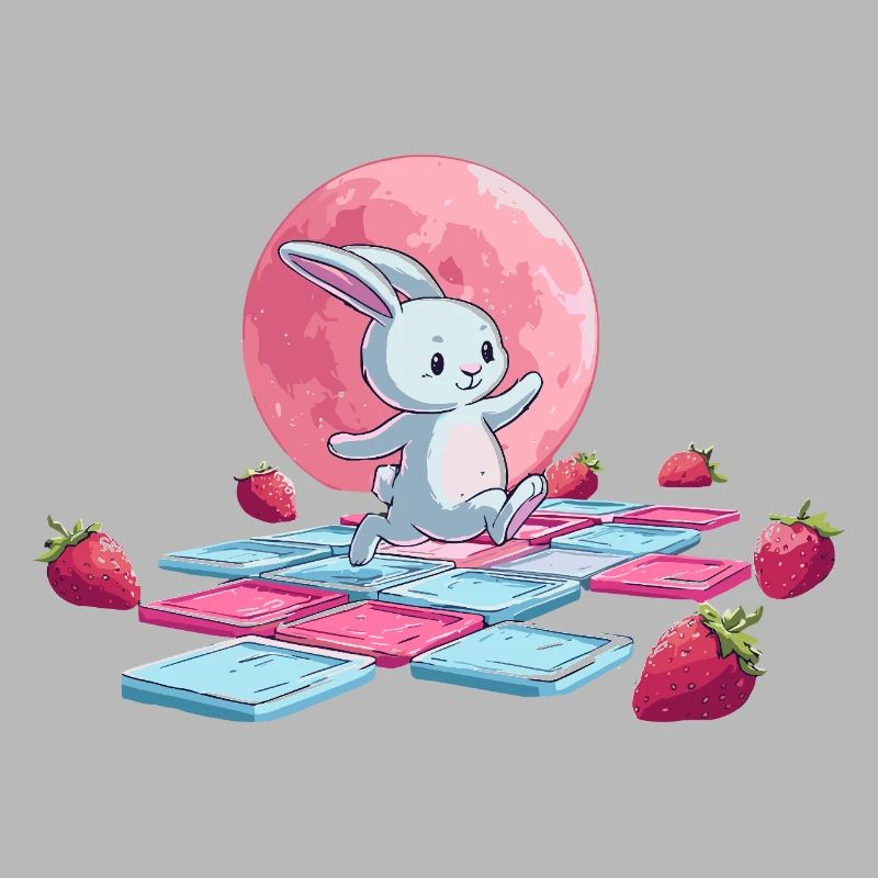 Hopping path on the pink moon