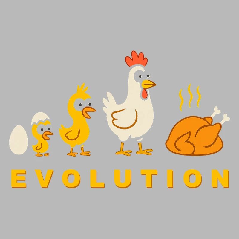 Evolution Hähnchen Broiler Huhn Lustig