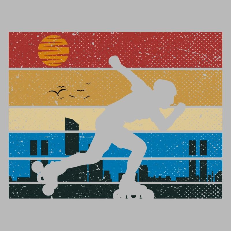 Retro rollerblading skater rollerblades skating