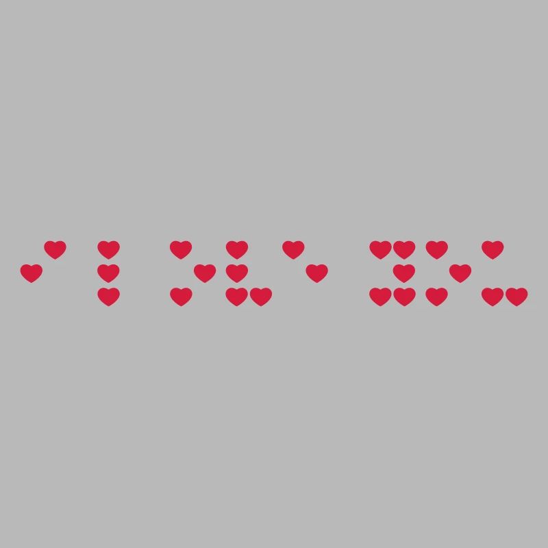 i love you in braille code, Braille script.