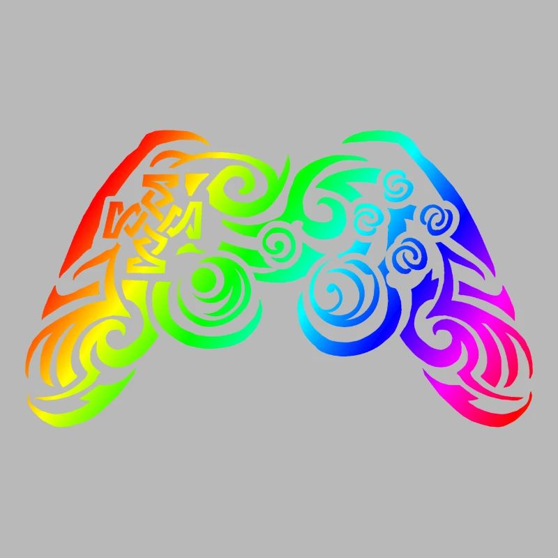 Controller Regenbogen Tribal Tattoo Gaming
