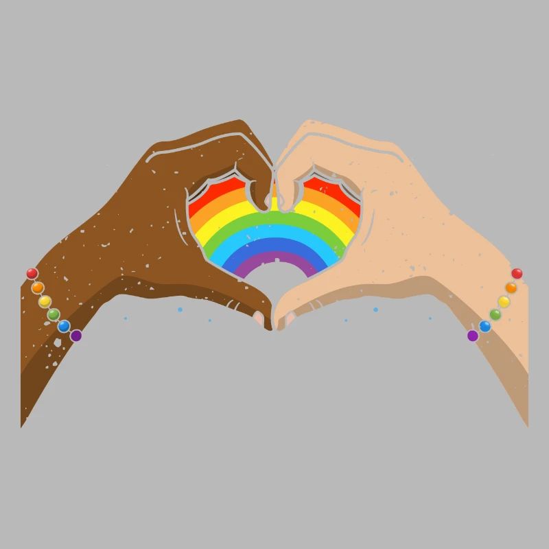 CSD LGBT Hands Shape Rainbow Heart Pride