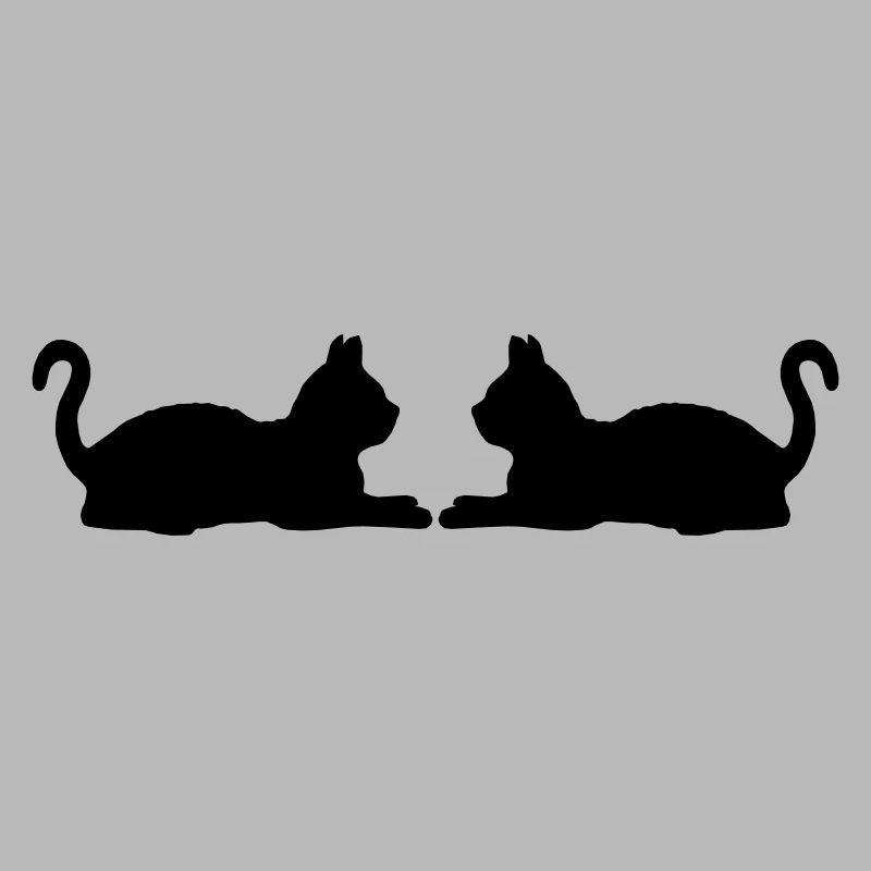2 silhouette de chats couchés