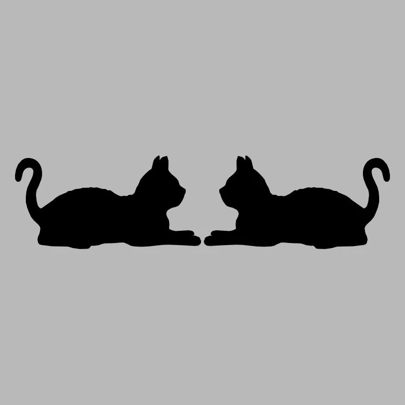 2 silhouette de chats couchés
