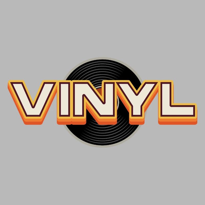 Conception typographique rétro du vinyle