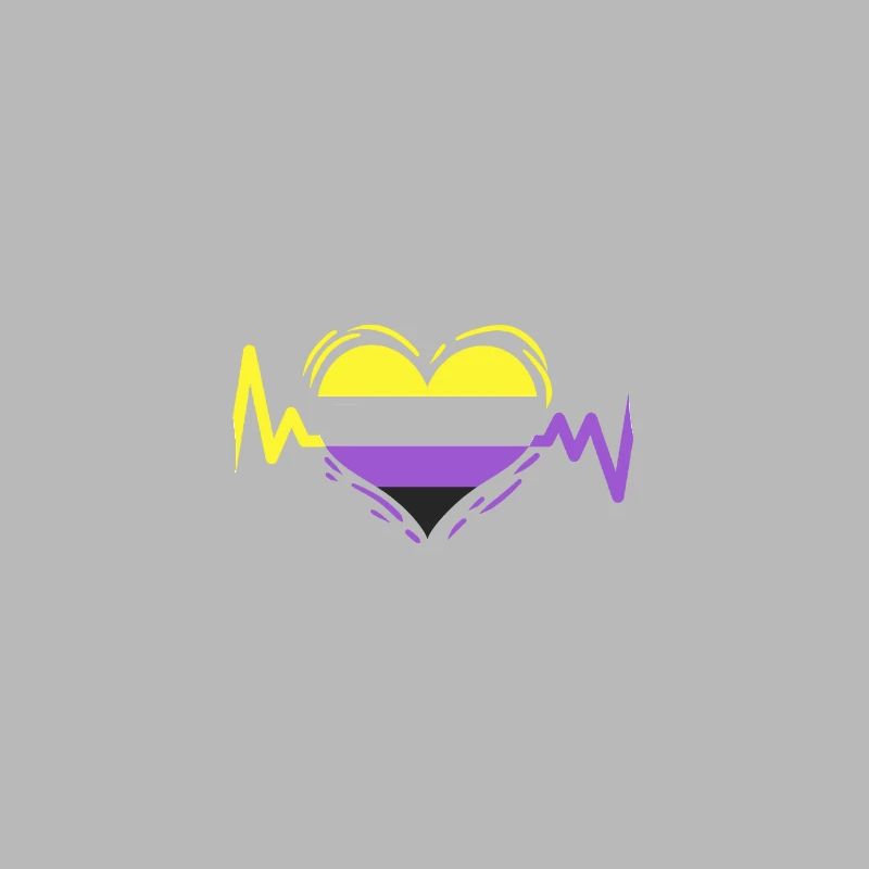 Nonbinary Pride Heartbeat Nonbinary Pride