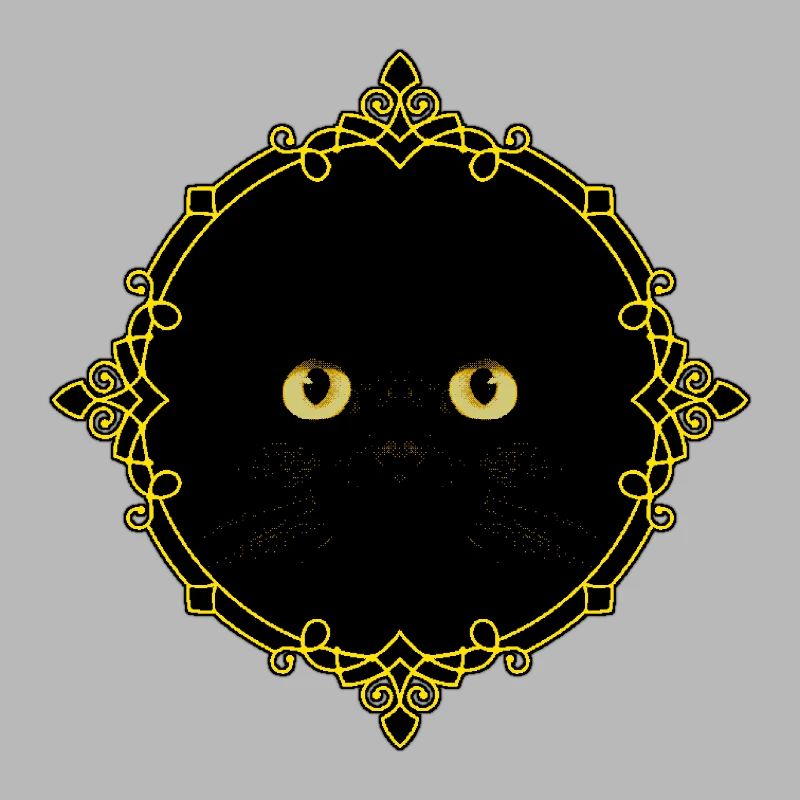 Schwarze Katze Abzeichen - Pixel Art