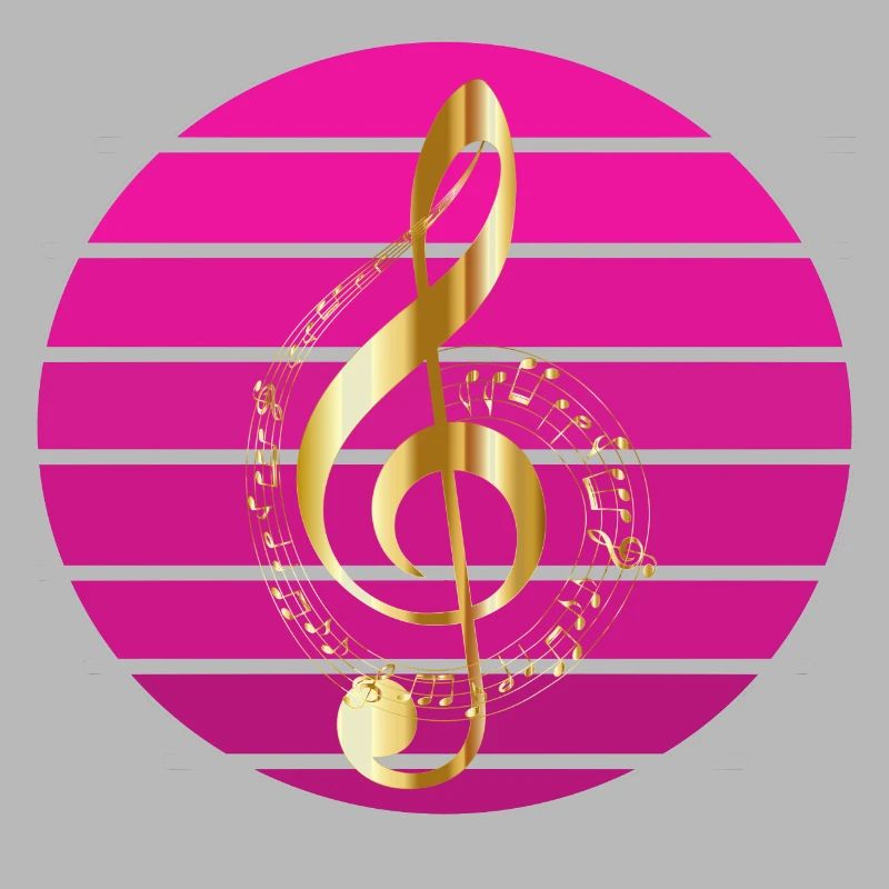 Note de musique dorée au coucher du soleil