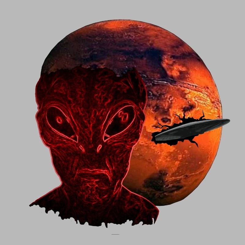 Alien &Mars mit UFO
