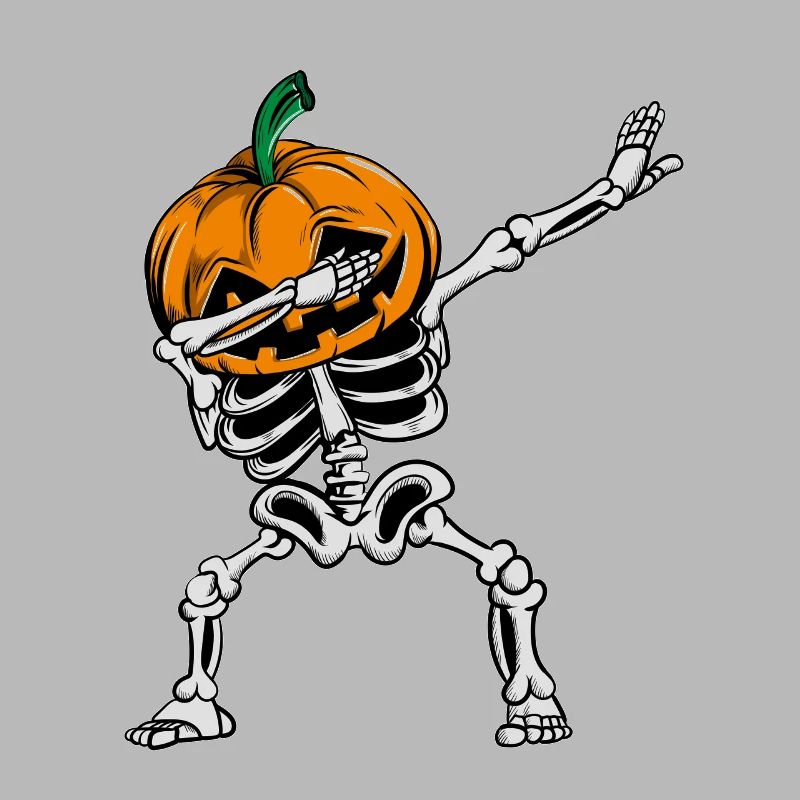 Dabbing Skeleton Pumpkin Glowing Halloween