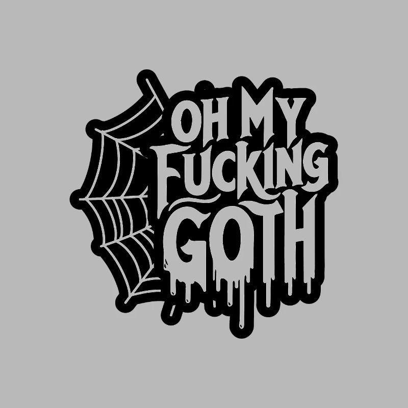 Edgy Gothic Slogan Tee - Bold Statement Spiderweb