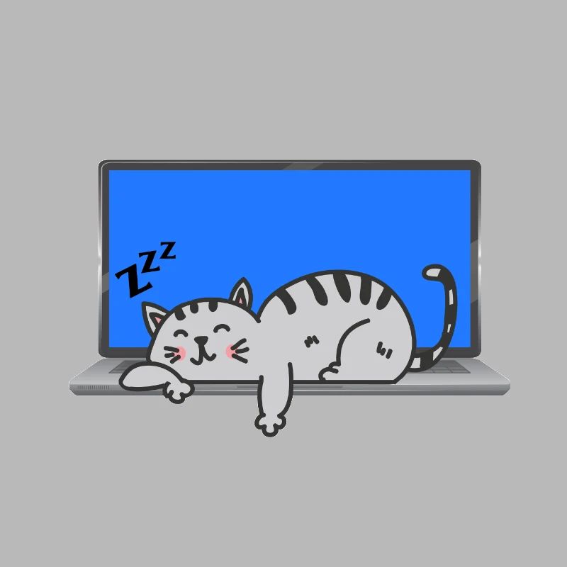 I Work on Computers Funny Cat