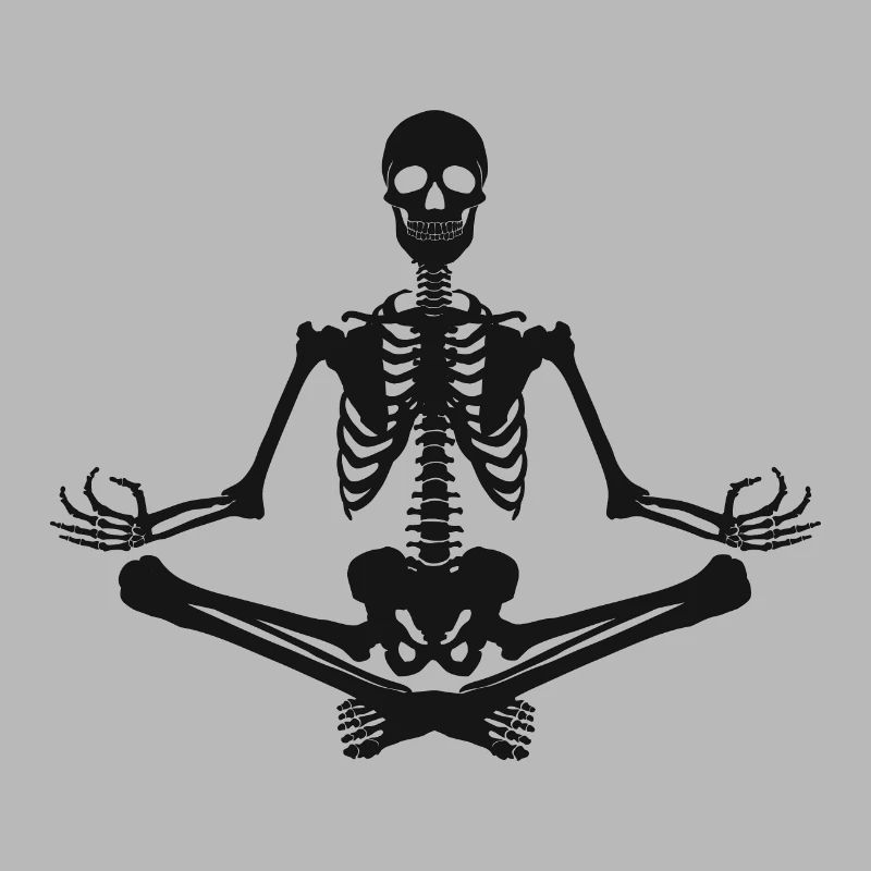 7 Sukhasana oder Vergnügen | Schwarzes Skelett