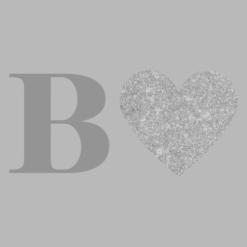 Buchstabe b silbernes Herz