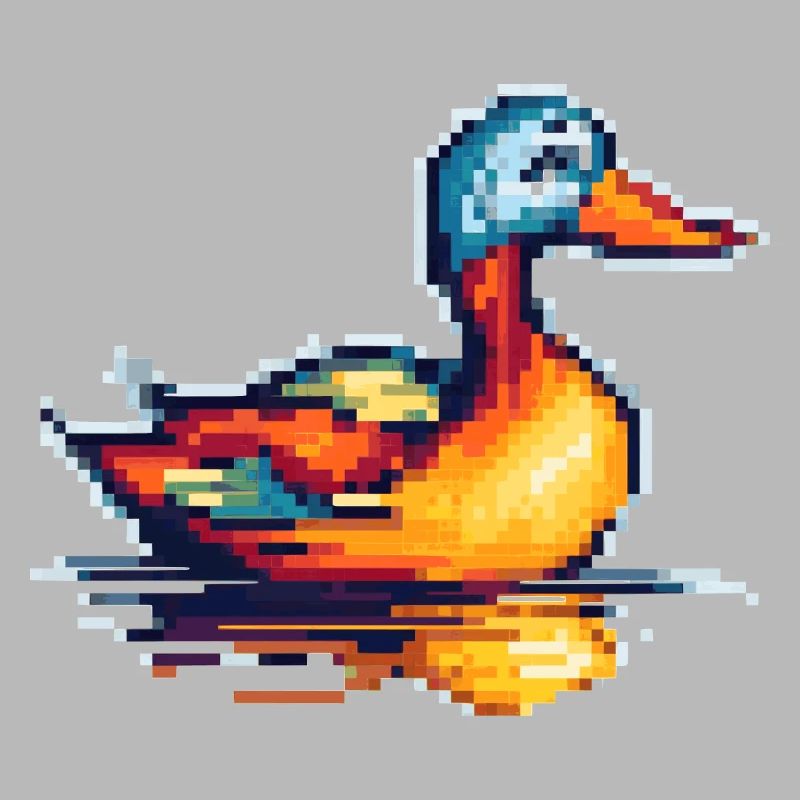 Petit canard dans les graphiques à pixels rétro 8 bits