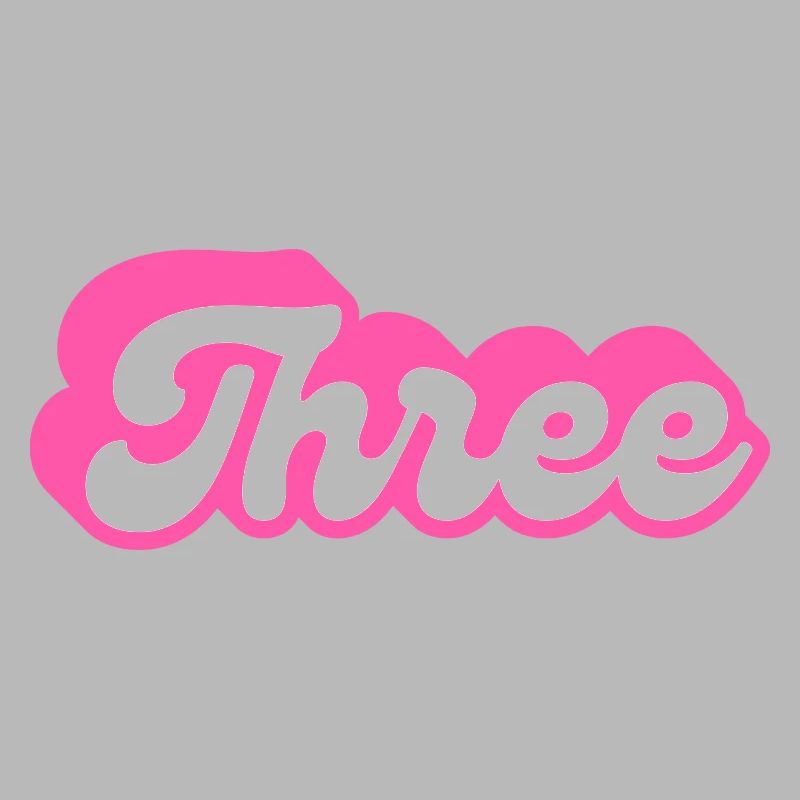 Three birthday - 3rd birthday retro pink