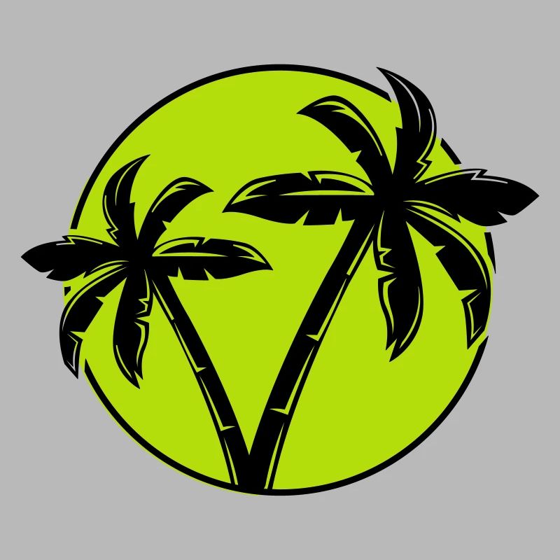 Palm Tree Silhouette Circle 1