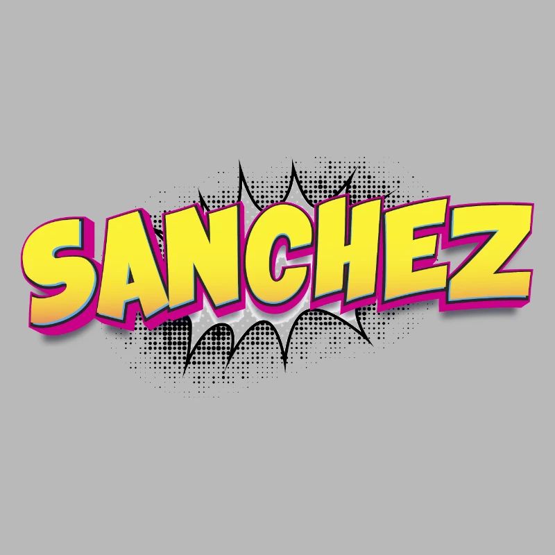 Sanchez Benutzerdefinierter Name Comic-Buch-Stil Pop-Art,
