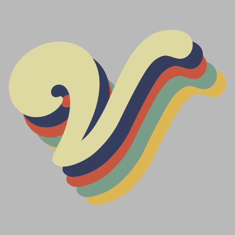Retro-V-Buchstabe