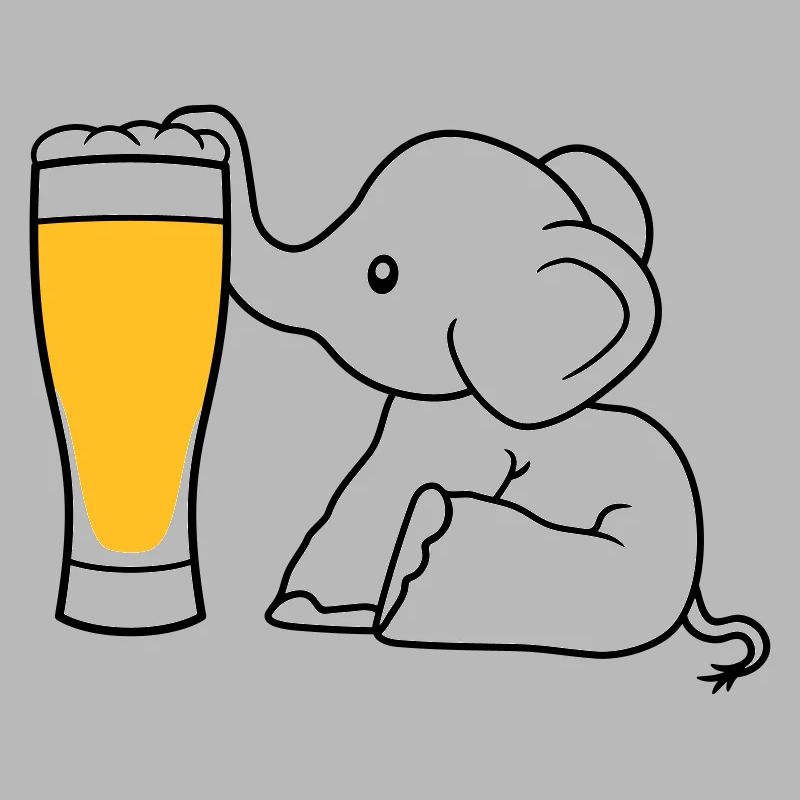 elephant beer suck alcohol drink thirst drunk