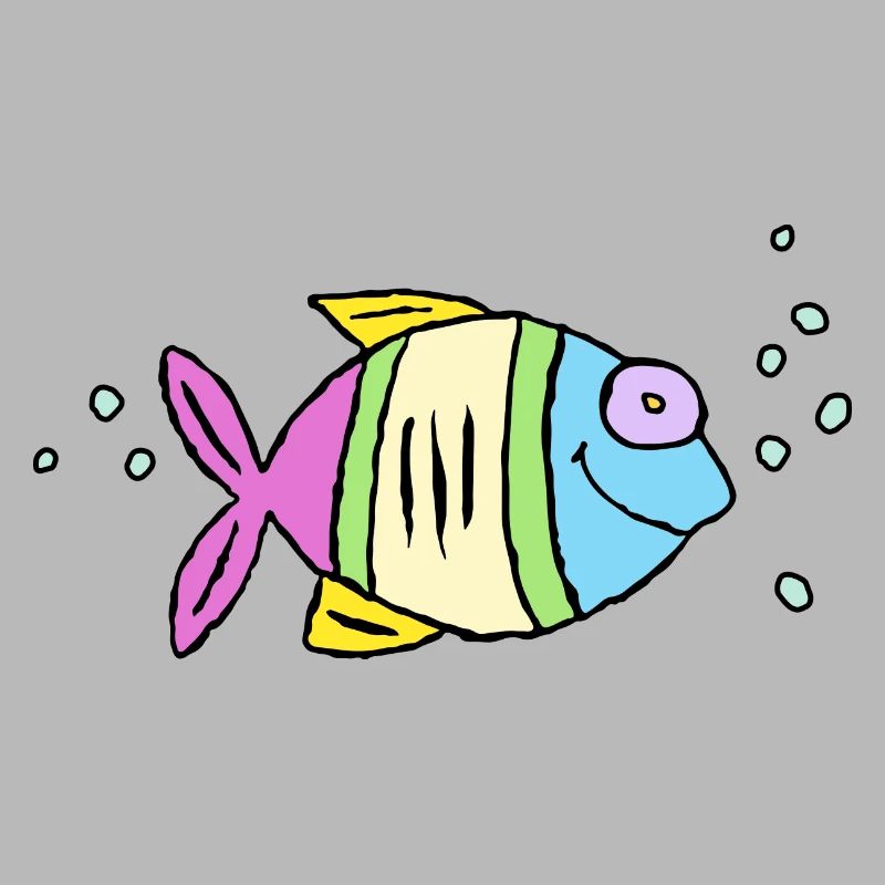 Poisson Cichlide Eau Mer Graffiti Dessin