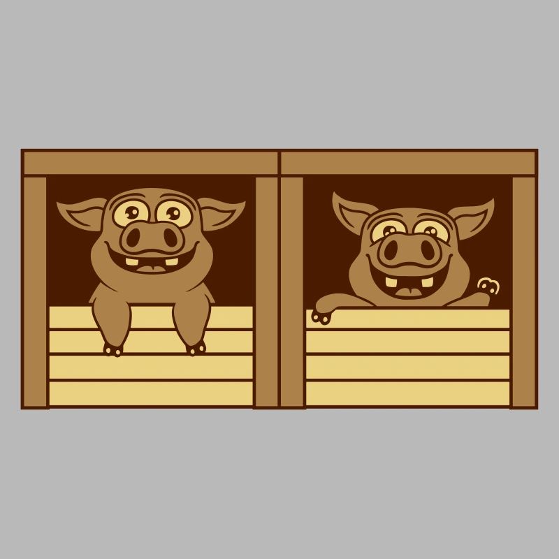 2 Comic Stall Schweine