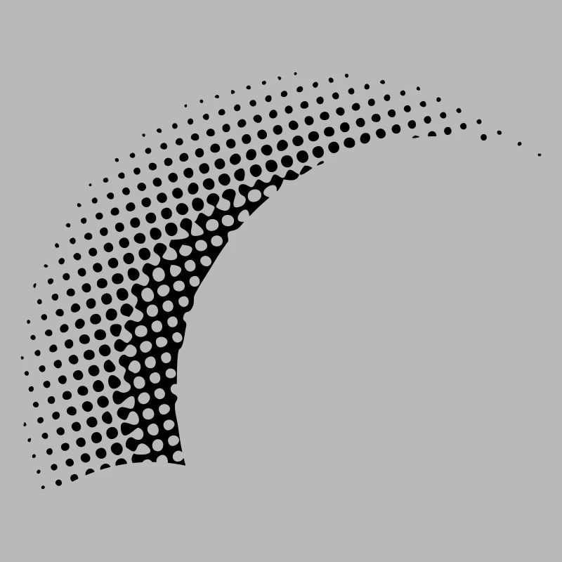 Dotted Half Semicircle Vector Graphic