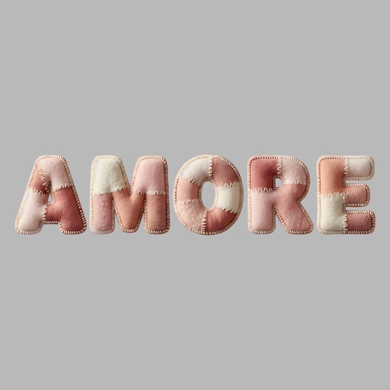 Cadeau patchwork en point peluche Amore