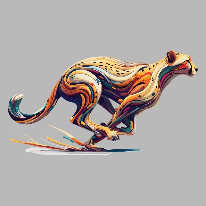 Guépard abstrait coloré