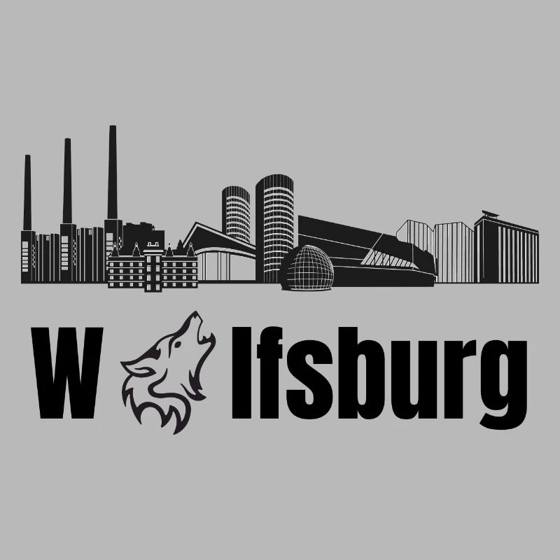 Wolfsburg Fanartikel Wolfsburg Skyline Wölfe Wolf