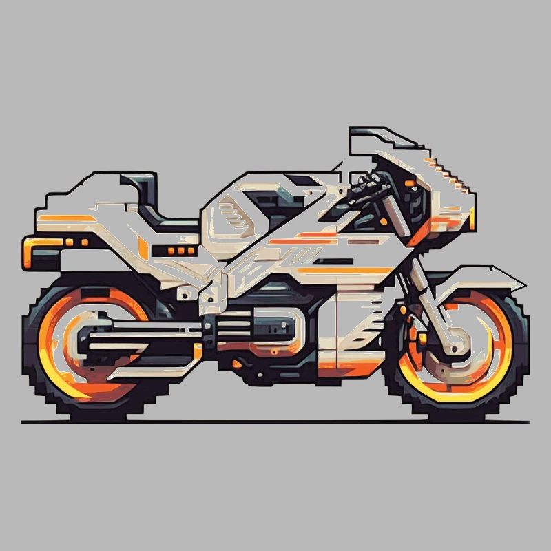 Machine de course de moto 8 bits en tant que graphiques vectoriels