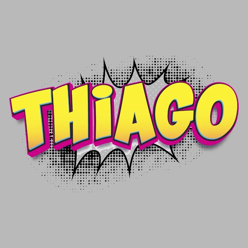 Thiago benutzerdefinierter Name Comic-Buch-Stil Pop-Art,