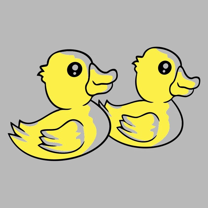 2 canards natation eau couple deux amis équipe