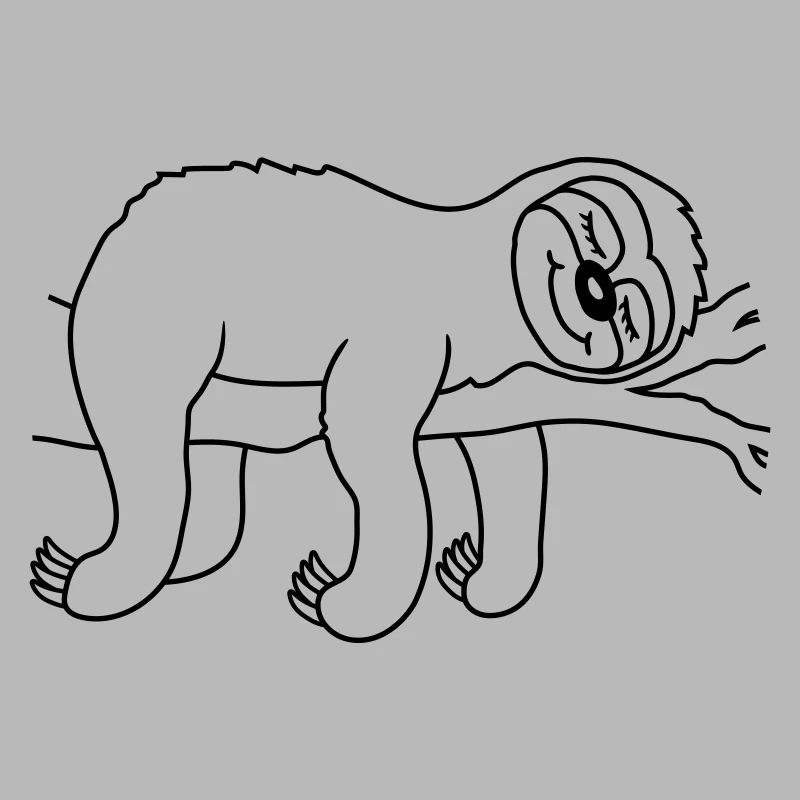 Relaxed tired sloth sleeps