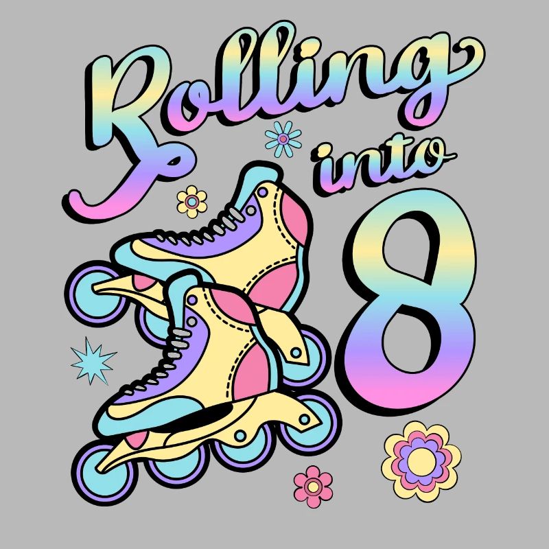 Rolling Into 8 Roller Skaters Skates 8th Year