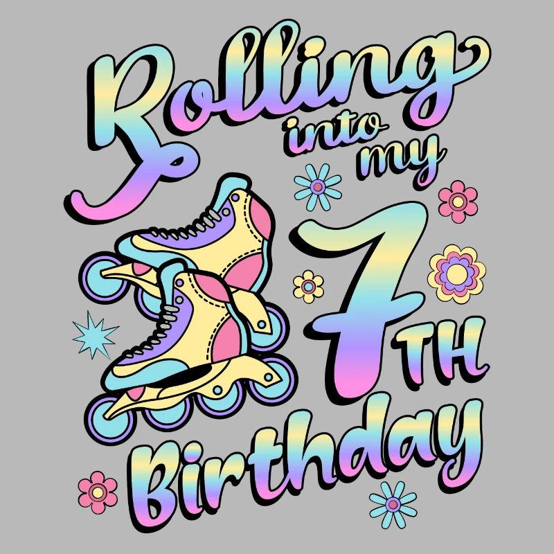 Rolling Into My 7th Birthday Roller Skater Inline