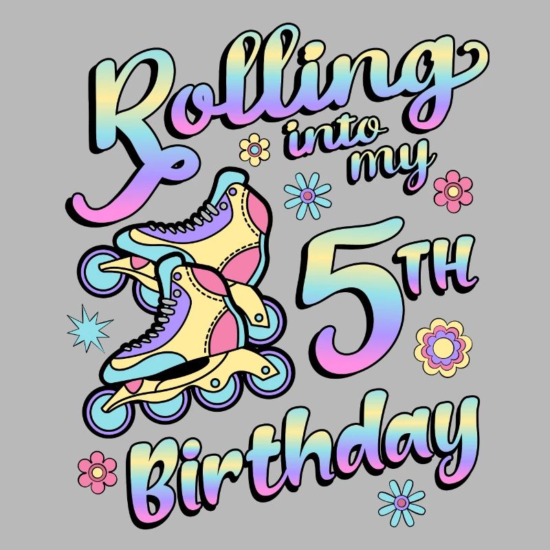 Rolling Into My 5th Birthday Roller Skater Inline