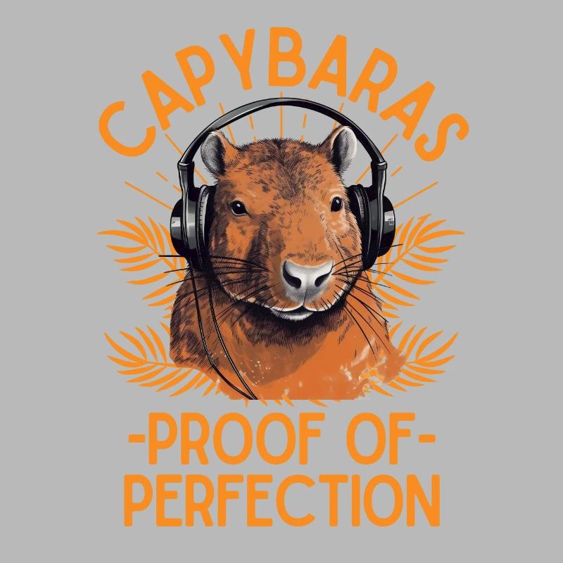 Capybara avec écouteurs