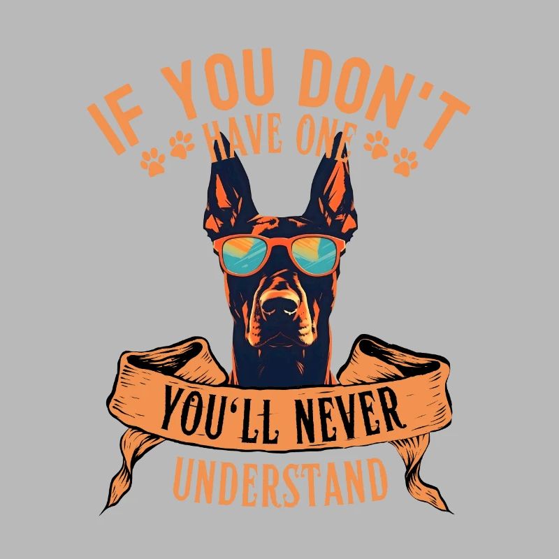 Dobermann mit sonnenbrille