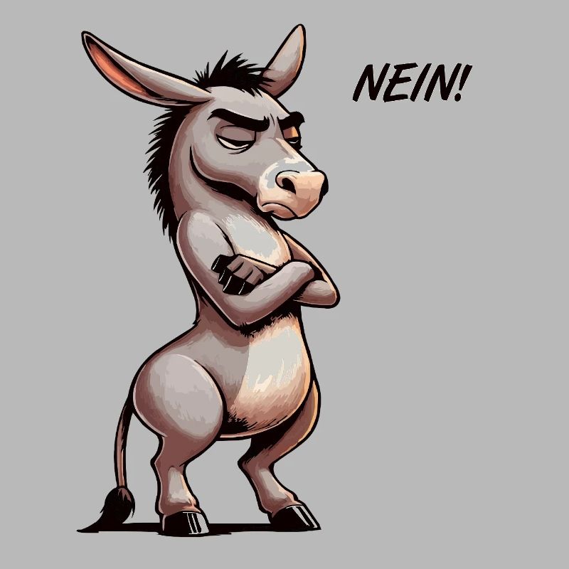 Nein Esel Eselchen Eselhalter Muli Langohresel