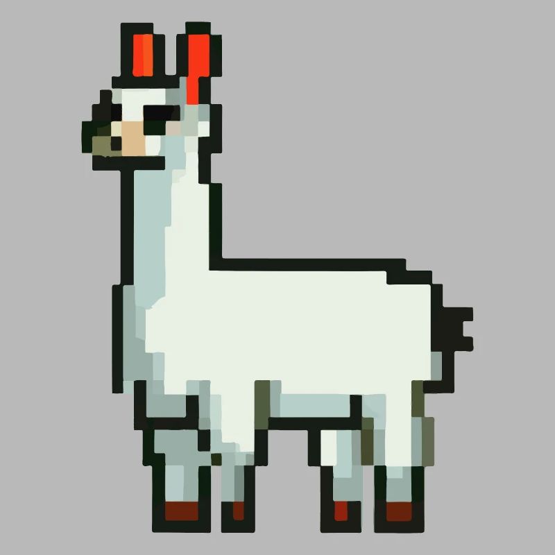 Pixel Alpaka Lama Pixel Kunst Geschenkidee
