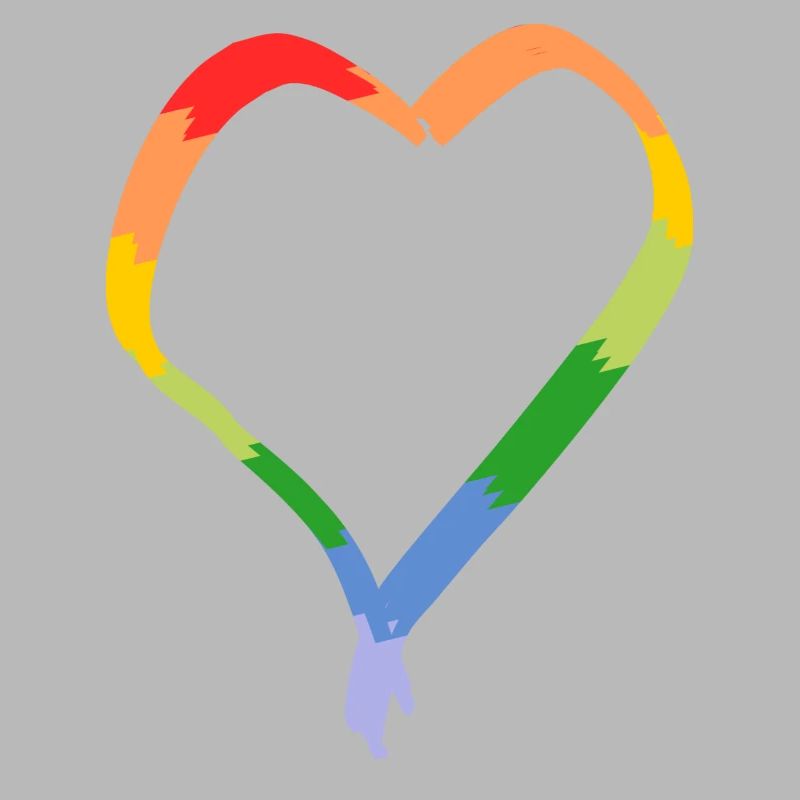 Rainbow heart drawn