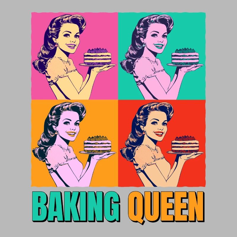 Backen Torte Backkönigin Backfee Bäckerin Pop Art